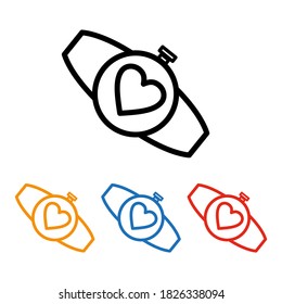 
intelligentes Uhrensymbol mit Rahmenstil. Zeitthema