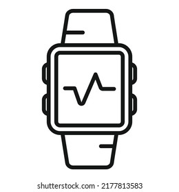 Smartwatch icon outline vector. Diet food. Fat body