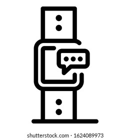 Smartwatch icon. Outline smartwatch vector icon for web design isolated on white background