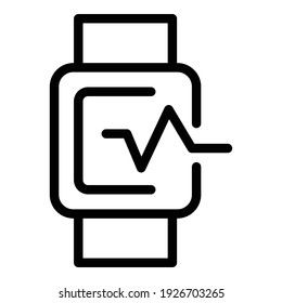 Smartwatch icon. Outline smartwatch vector icon for web design isolated on white background