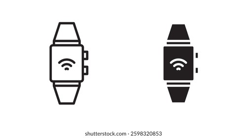 Smartwatch icon outlined icon vector collection.