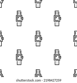 smartwatch icon pattern. Seamless smartwatch pattern on white background.