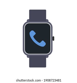 smartwatch icon,  with phone sign . vector illustration