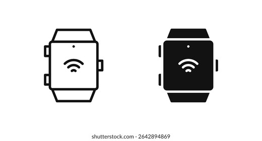 Smartwatch icon set depicting wearable devices with smart and IoT integration.