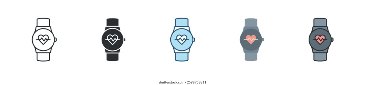Smartwatch Icon Set Multiple Style Collection