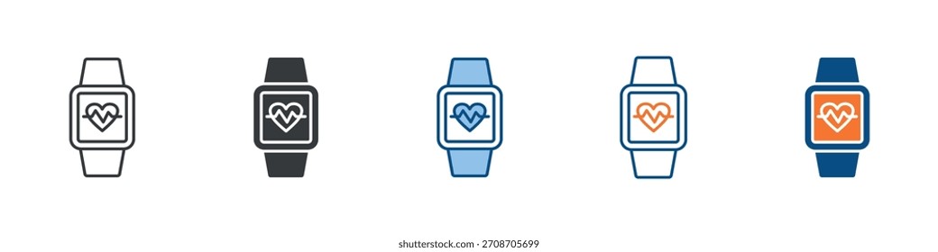 Conjunto de iconos de reloj inteligente Colección de estilo múltiple