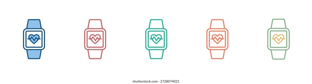 Conjunto de iconos de reloj inteligente Colección de estilo múltiple