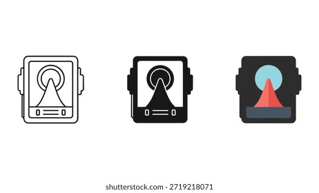 Smartwatch icon set with radar symbol
