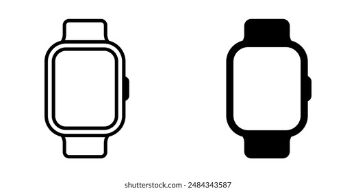 smartwatch icon set. simple icon. vector illustration color editable