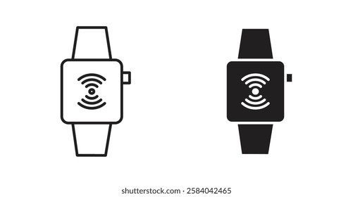 Smartwatch icon set in thin line. vector illustrations for web