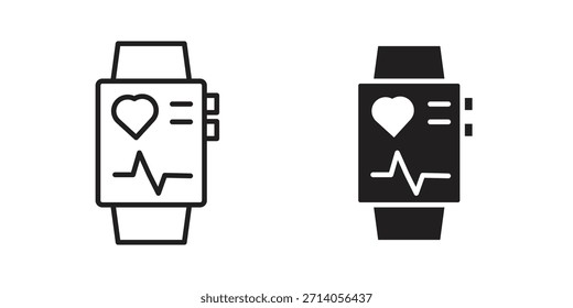 Smartwatch icon silhouette vector designs. Editable Strokes