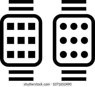 Smartwatch Icon, Smart Watch Vector Art Illustration