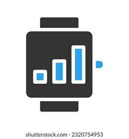 Smartwatch icon solid blue black colour sport illustration vector element and symbol perfect.