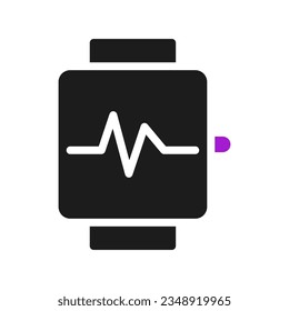 Smartwatch icon solid purple black sport illustration vector element and symbol perfect.