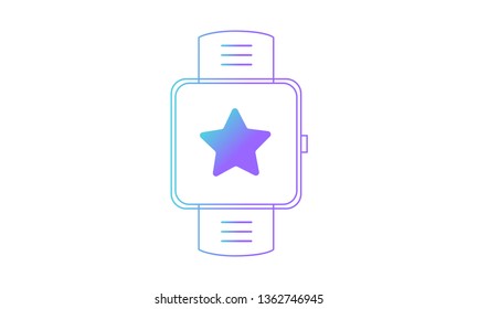 smartwatch icon, smartwatch star icon. gradient style vector icon