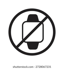 Smartwatch-Symbol mit durchgestrichenem Kreis