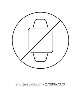 Smartwatch-Symbol mit einem Strich durch den Kreis