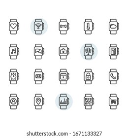 Smartwatch icon and symbol set
