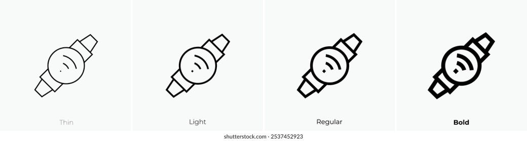 smartwatch icon. Thin, Light Regular And Bold style design isolated on white background