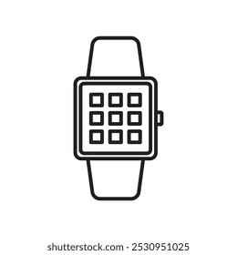 Smartwatch icon Thin line flat illustration