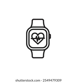Smartwatch icon thin line vector isolated