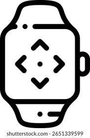 icono de reloj inteligente. Diseño De Estilo Lineal Delgado Aislado Sobre Fondo Blanco