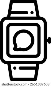 icono de reloj inteligente. Diseño De Estilo Lineal Delgado Aislado Sobre Fondo Blanco