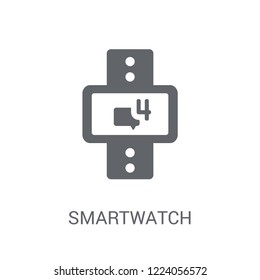 Smartwatch icon. Trendy Smartwatch logo concept on white background from Artificial Intelligence collection. Suitable for use on web apps, mobile apps and print media.