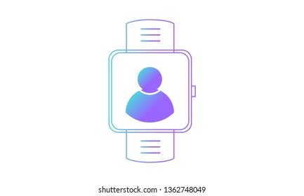 smartwatch icon, smartwatch user icon. gradient style vector icon