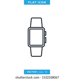 Smartwatch Icon Vector Design Template. Editable Stroke