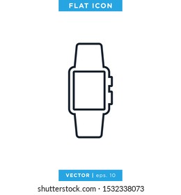 Smartwatch Icon Vector Design Template. Editable Stroke