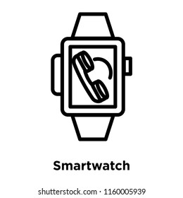 Smartwatch icon vector isolated on white background, Smartwatch transparent sign , line or linear sign, element design in outline style
