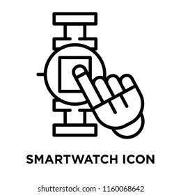 Smartwatch icon vector isolated on white background, Smartwatch transparent sign , line symbol or linear element design in outline style