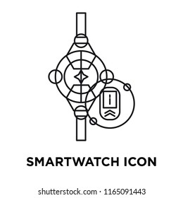 Smartwatch icon vector isolated on white background, Smartwatch transparent sign