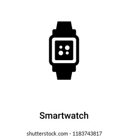 Smartwatch icon vector isolated on white background, logo concept of Smartwatch sign on transparent background, filled black symbol