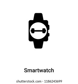 Smartwatch icon vector isolated on white background, logo concept of Smartwatch sign on transparent background, filled black symbol