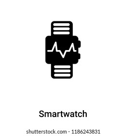 Smartwatch icon vector isolated on white background, logo concept of Smartwatch sign on transparent background, filled black symbol