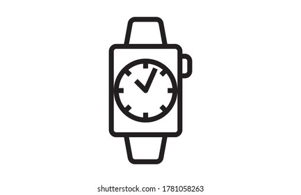 Smartwatch icon vector isolated on white background.