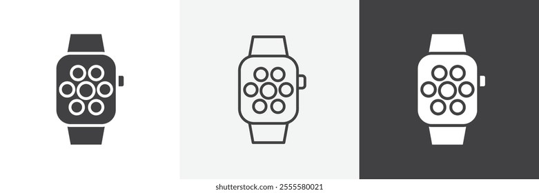 Smartwatch icon vector set for ui designs