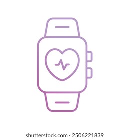 Icono de reloj inteligente con fondo blanco Vector Ilustración de stock