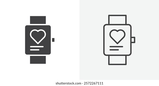 Smartwatch icons. flat and line style set