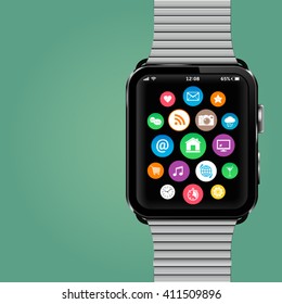 Smartwatch with icons on screen