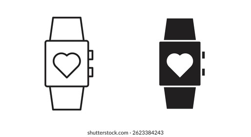 Smartwatch icons on white background for web