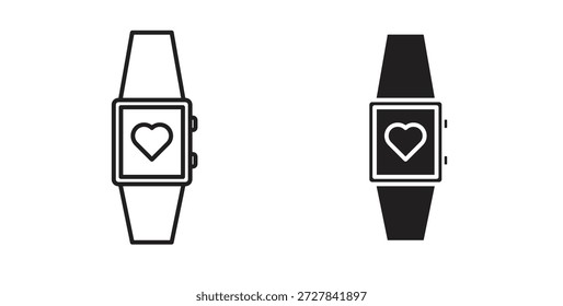 Smartwatch-Symbole. Gliederungssymbole, Vektorsammlung. flache Illustrationen