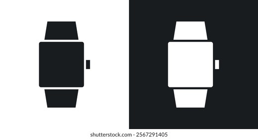 Smartwatch icons in solid black and white colors