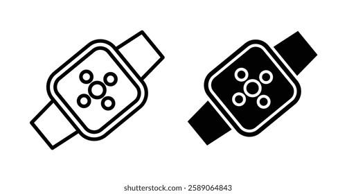 Smartwatch icons thin line illustrations designs