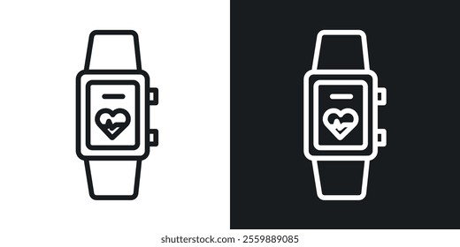 Smartwatch icons. vector set in black colors