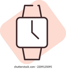 Smartwatch, illustration, vector on white background.