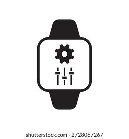 Interfaz Smartwatch para Configuraciones con engranajes y deslizadores