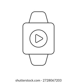 Smartwatch-Schnittstelle mit Videowiedergabetaste für Medien
